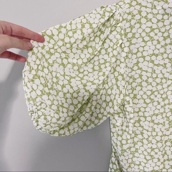 Faithfull the Brand Ilia Floral Print Dress Sz S. Green White - Picture 5 of 8